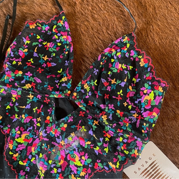 Savage X Fenty Steamy Floral Lace Teddy Body Suit Lingerie XS - Picture 5 of 7